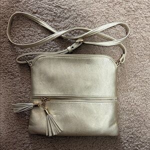Gold Crossbody Tassel Bag - Unbranded